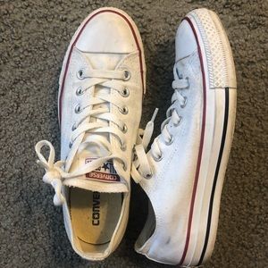White Converse low tops